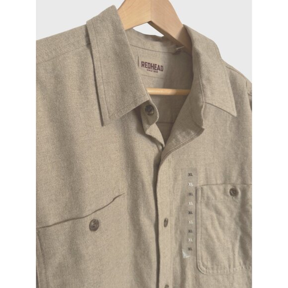 Redhead Ozark Mountain Flannel Size XL Men’s Long Sleeve NWOT Pockets Oatmeal Be - Picture 8 of 9